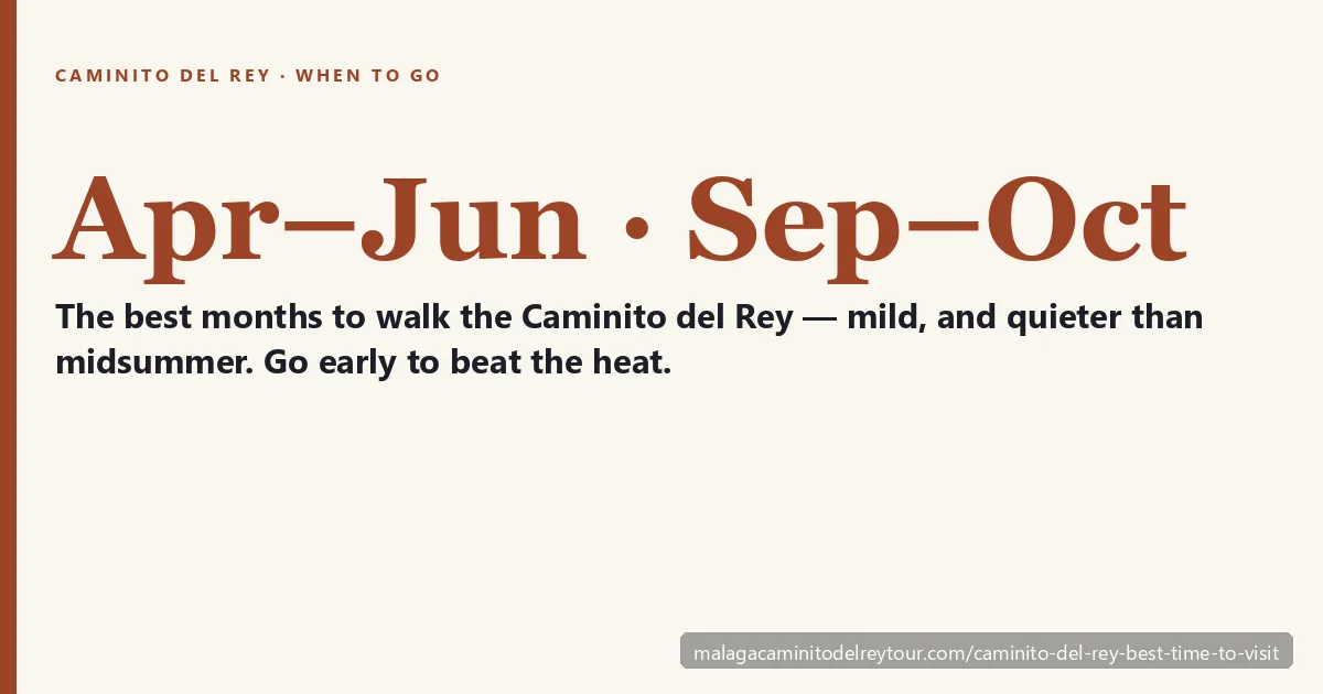 Best time to visit the Caminito del Rey — spring and autumn are the sweet spot